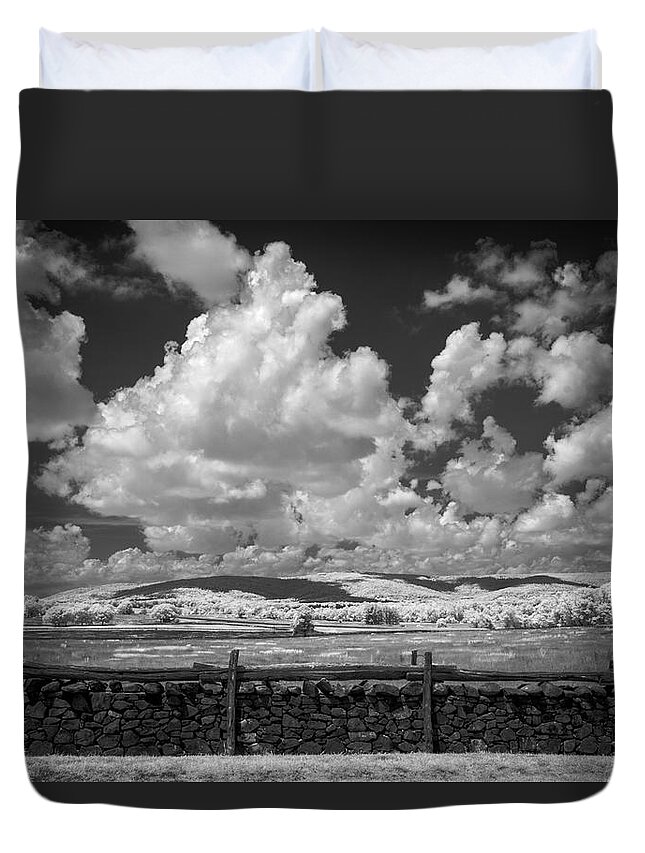 Clouds Duvet Cover featuring the photograph Rural Solitude by Norman Reid
