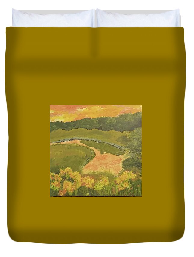 Virginia Duvet Cover featuring the painting Rural Virginia by Suzanne Berthier
