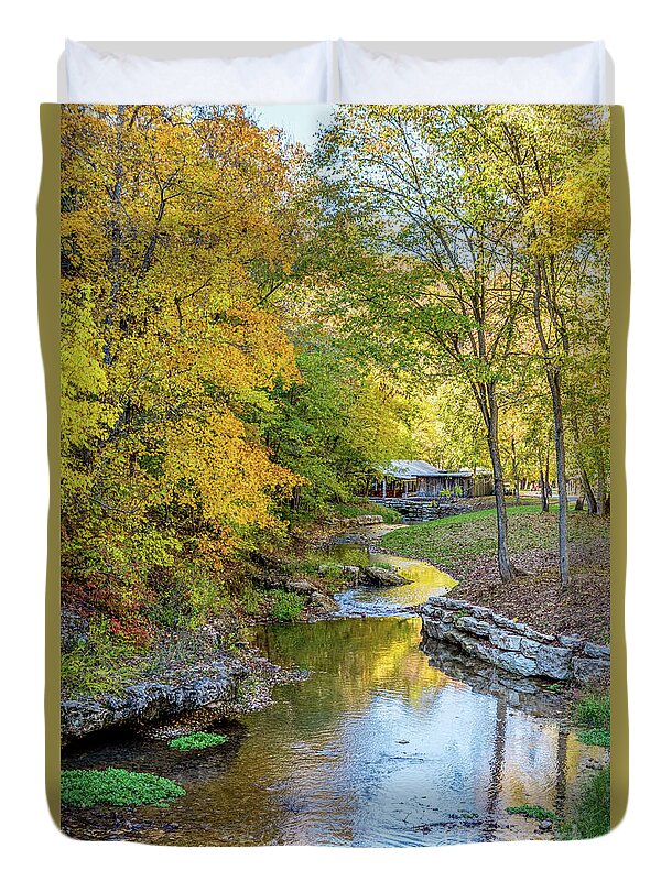 Branson Duvet Cover featuring the photograph Rustic Fall Country Creek by Jennifer White