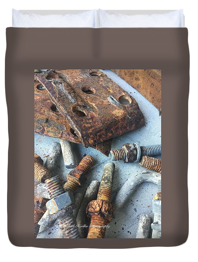 Duvet Cover featuring the photograph Rusty Gold by Elizabeth Harllee