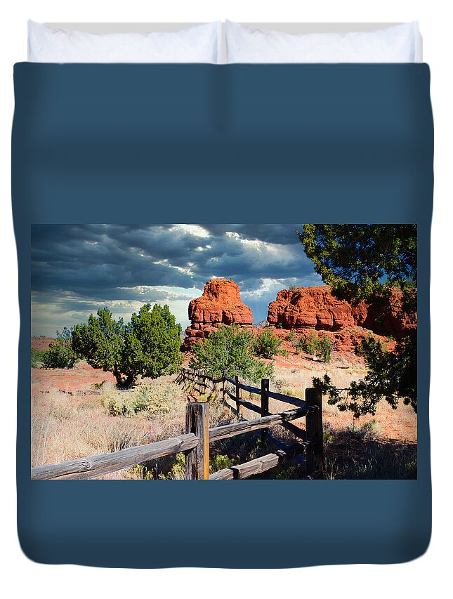 Jemez Duvet Cover featuring the photograph Sacred Butte by Segura Shaw Photography