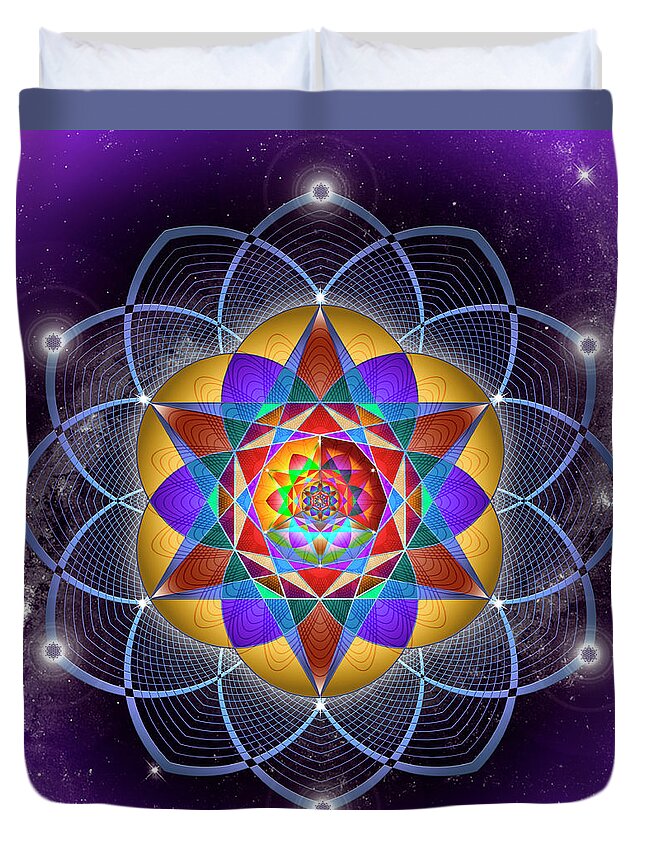Endre Duvet Cover featuring the digital art Sacred Geometry 785 by Endre Balogh