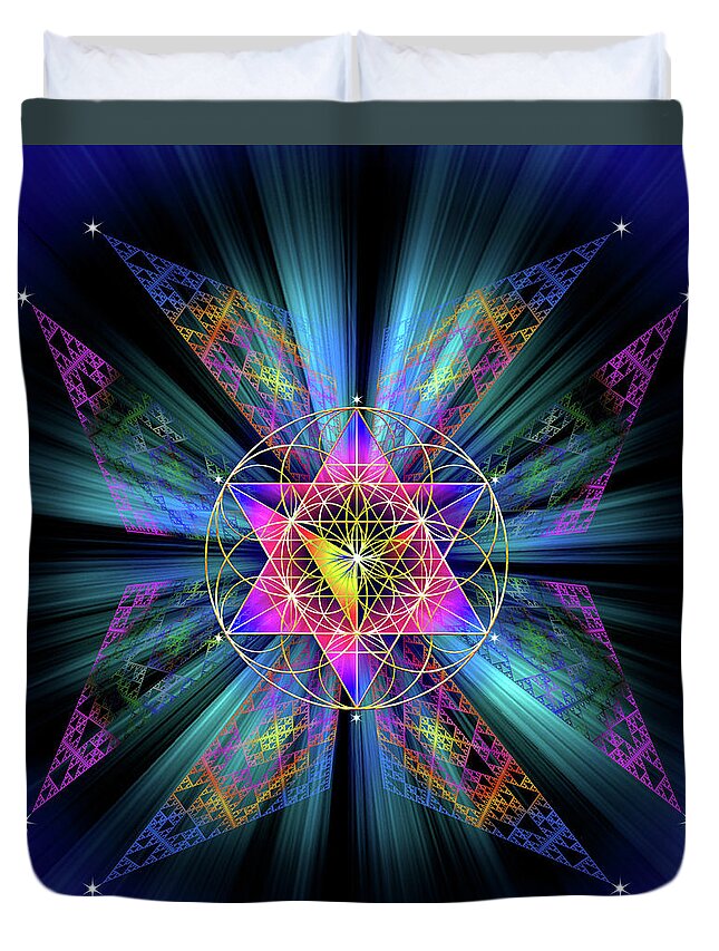 Endre Duvet Cover featuring the digital art Sacred Geometry 845 by Endre Balogh