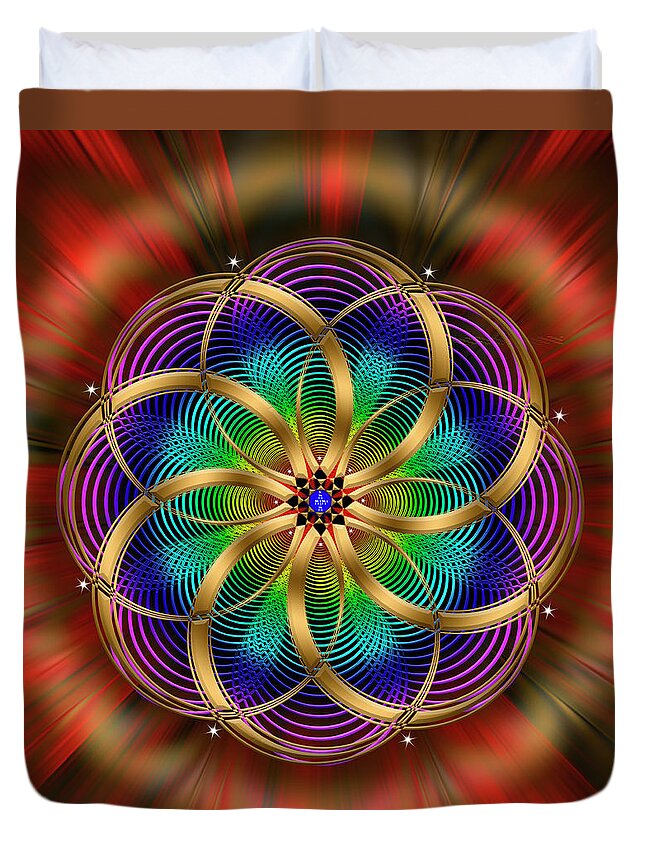 Endre Duvet Cover featuring the digital art Sacred Geometry 848 by Endre Balogh