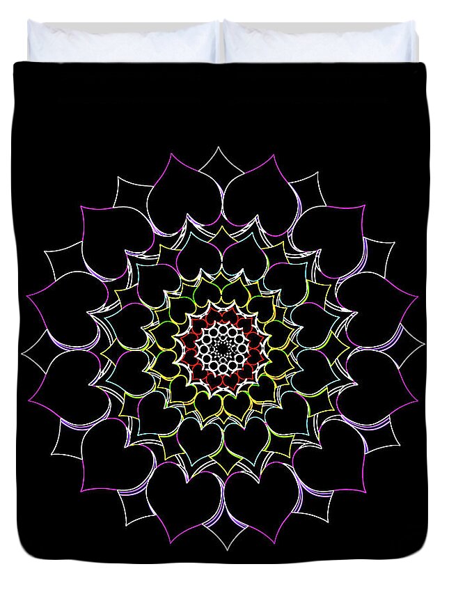 Mandala Duvet Cover featuring the digital art Sacred Geometry Mandala_3 by Az Jackson