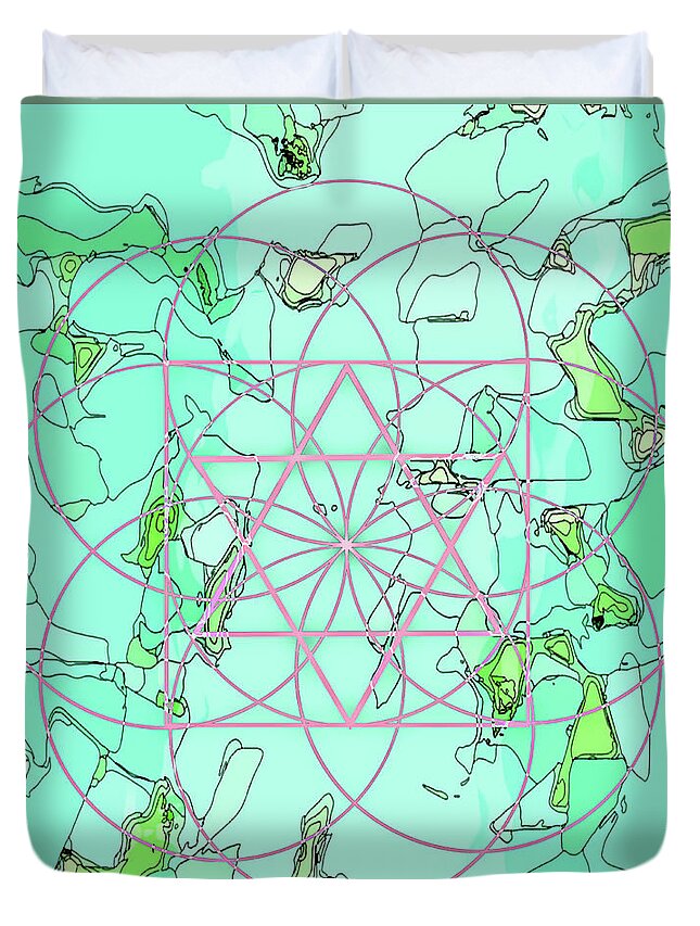 Sacred Geometry Duvet Cover featuring the digital art Sacred Geometry_8 by Az Jackson