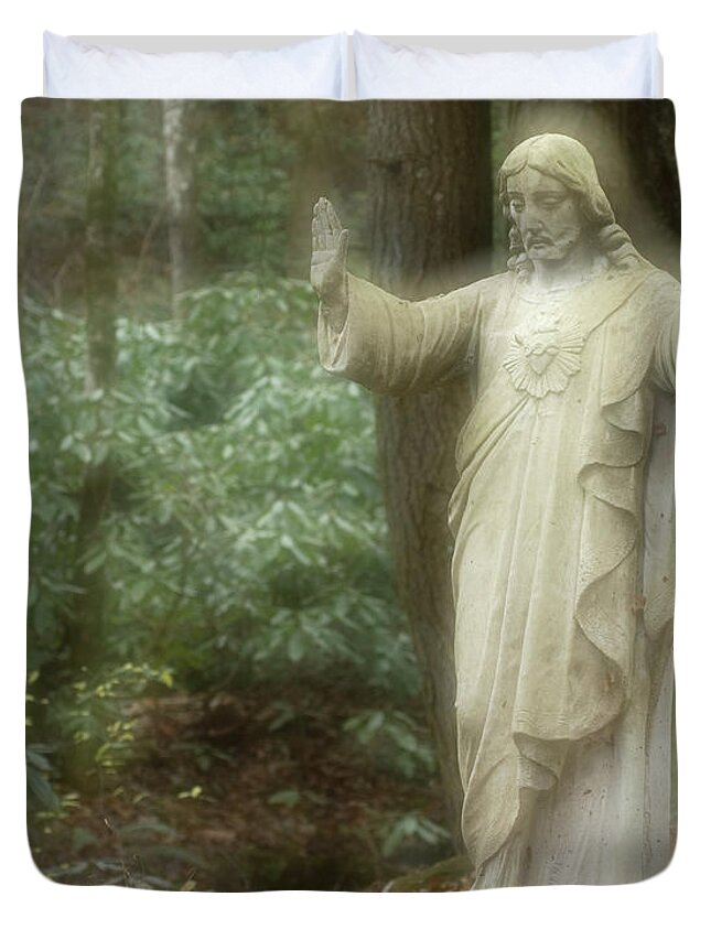 Catholic Duvet Cover featuring the photograph Sacred Heart by Melissa Southern
