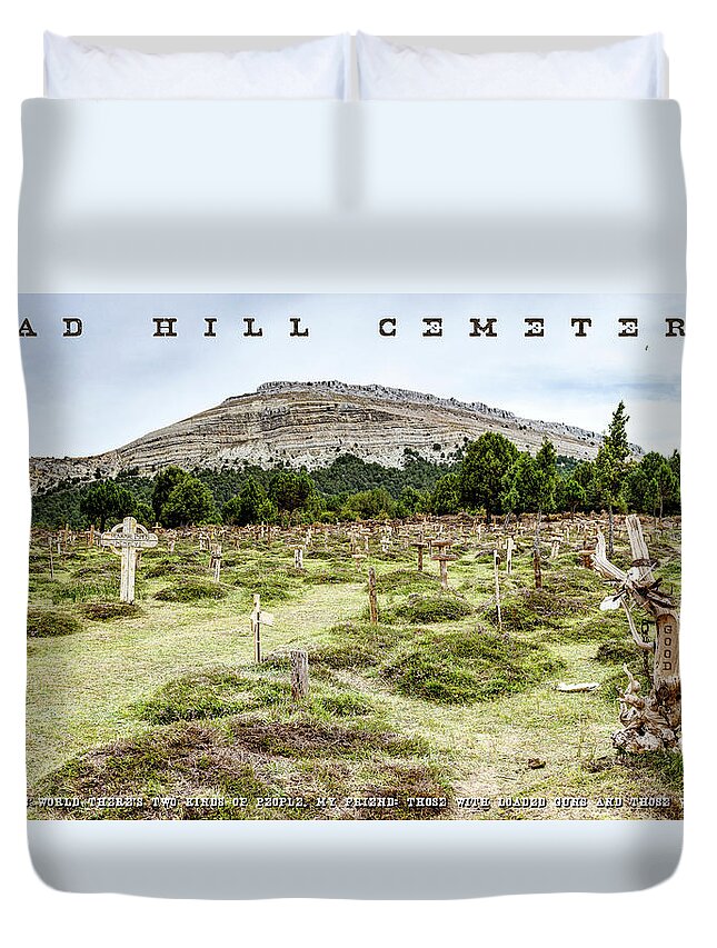 Sad Hill Cemetery Duvet Cover featuring the photograph Sad Hill Cemetery Panorama by Weston Westmoreland