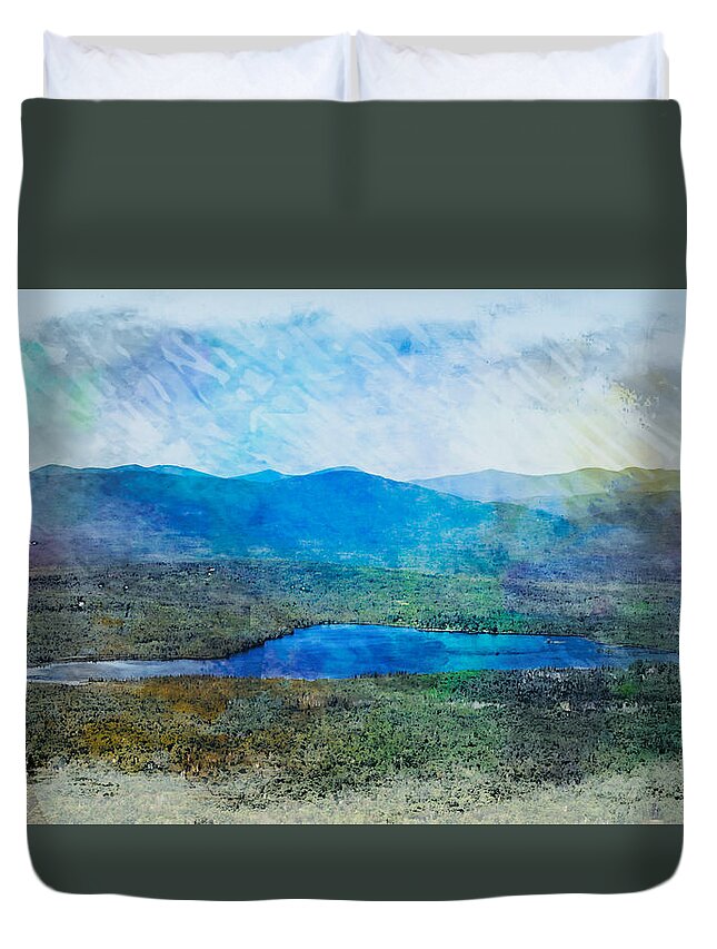 Lake Duvet Cover featuring the digital art Saddleback Lake Rangeley Maine by Russel Considine