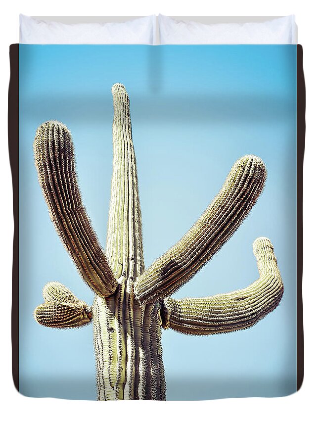 Atmospheric Duvet Cover featuring the photograph Saguaro #3 by Jennifer Wright
