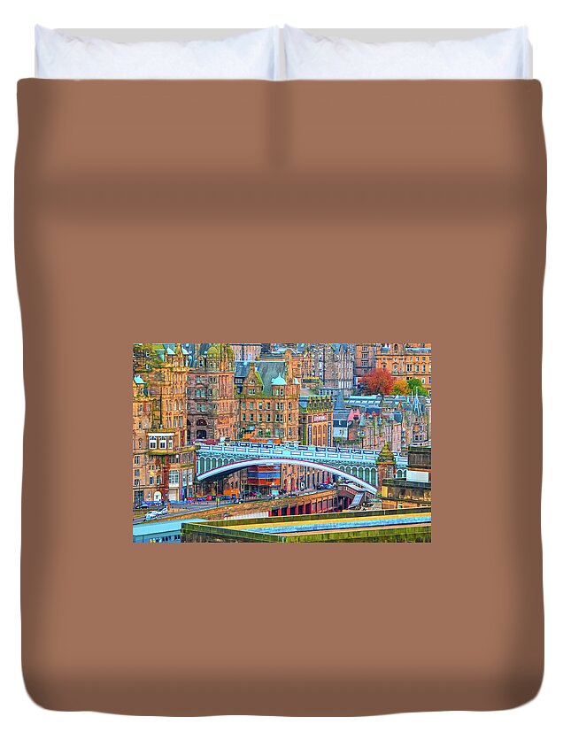 Saint Georges Bridge Duvet Cover featuring the digital art Saint Georges Bridge by SnapHappy Photos
