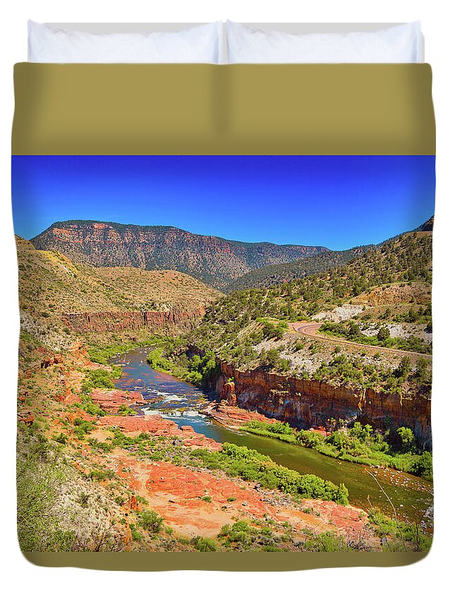 Arizona Duvet Cover featuring the photograph Salt River Canyon Rapids, Arizona by Chance Kafka