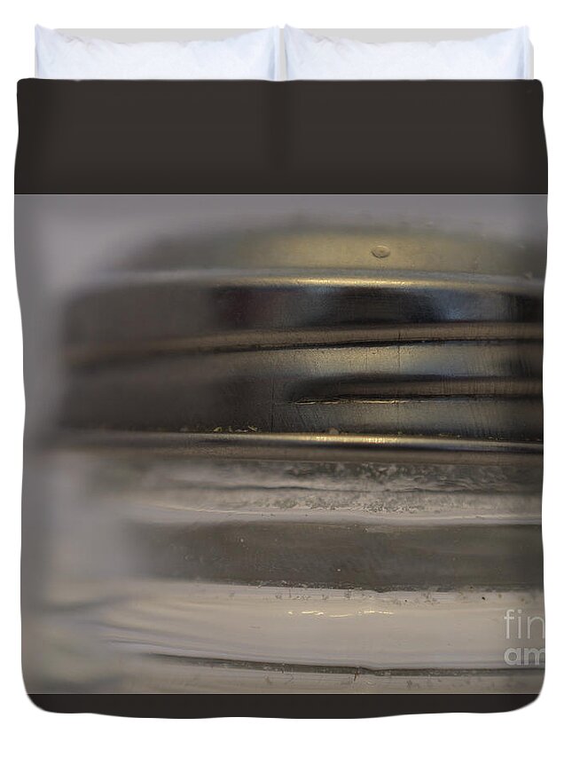 Macro Duvet Cover featuring the photograph Salt Shaker Top by Kae Cheatham