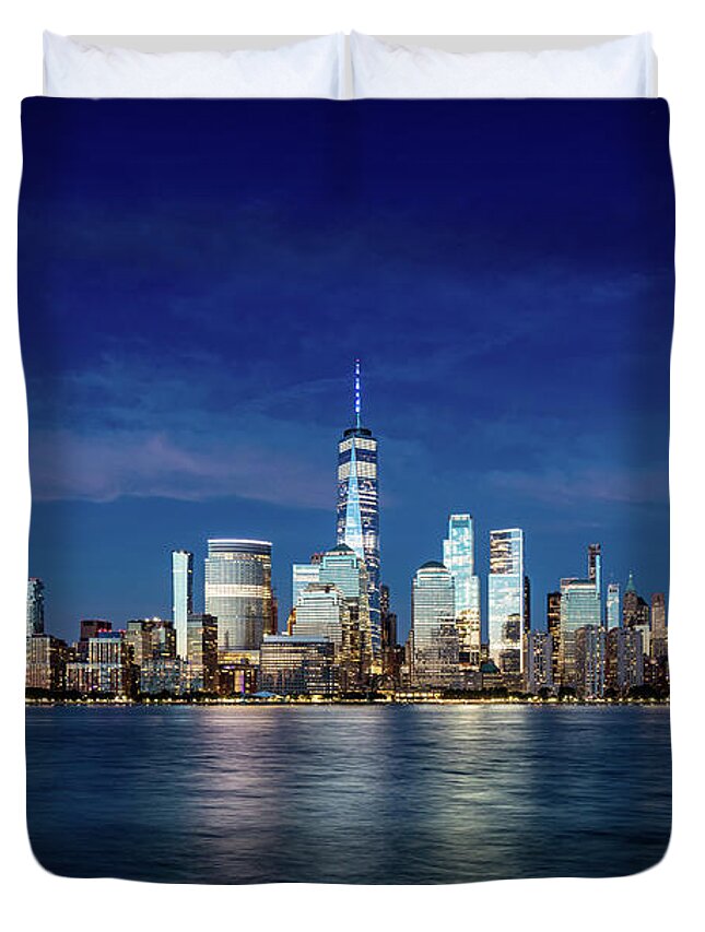 Us Duvet Cover featuring the photograph Same Frame. Late Blue Hour. by Val Black Russian Tourchin