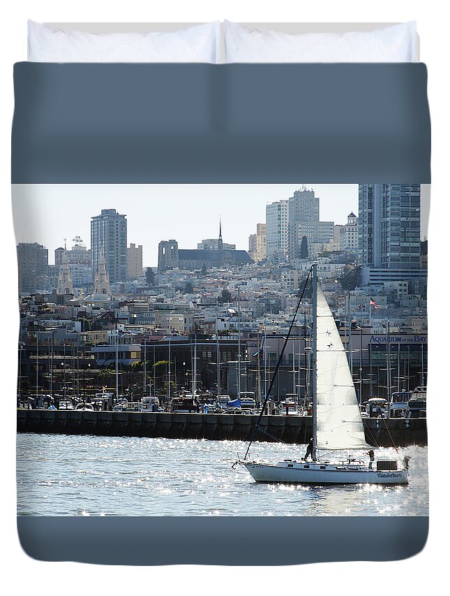 San Francisco Duvet Cover featuring the photograph San Francisco. Bay. 5 by Masha Batkova