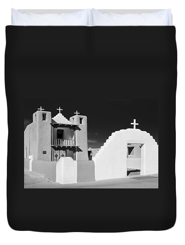 San Geronimo Duvet Cover featuring the photograph San Geronimo de Taos by Peter Boehringer