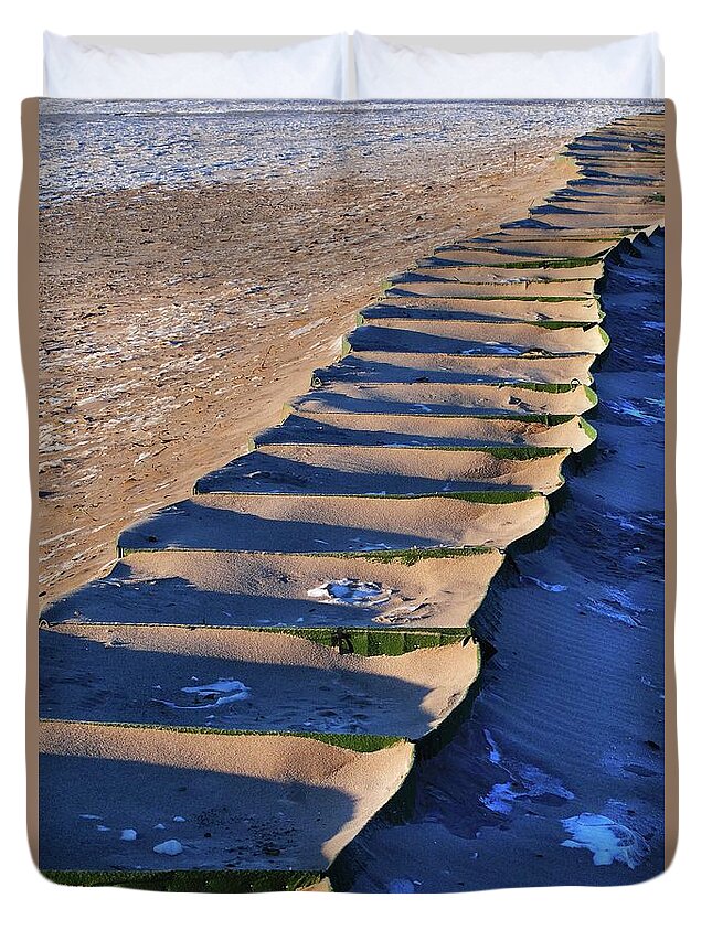 Sand Duvet Cover featuring the photograph Sandbags by Randy Pollard