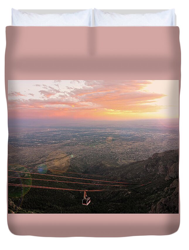 Tourist Duvet Cover featuring the photograph Sandia Peak Aerial Tramway, Albuquerque, NM, USA by Derrick Neill
