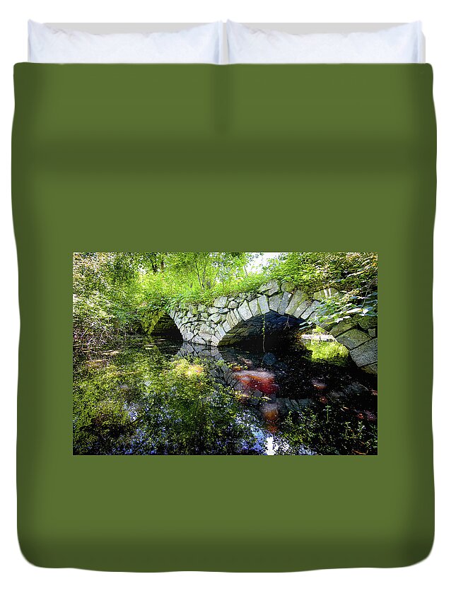 Historic Duvet Cover featuring the photograph Sands Bridge Reflections by Steven Nelson