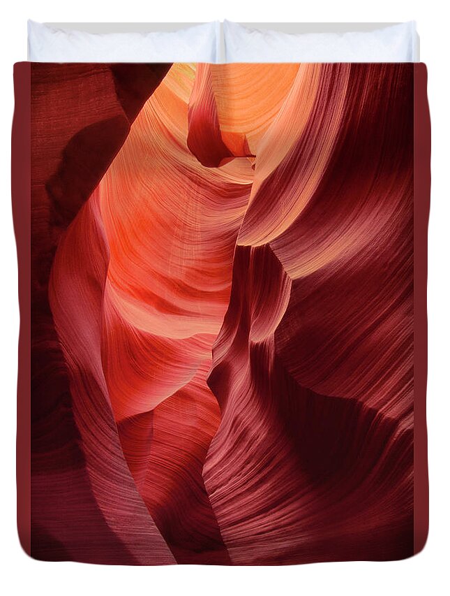 Dave Welling Duvet Cover featuring the photograph Sandstone Walls Lower Antelope Slot Canyon Arizona by Dave Welling