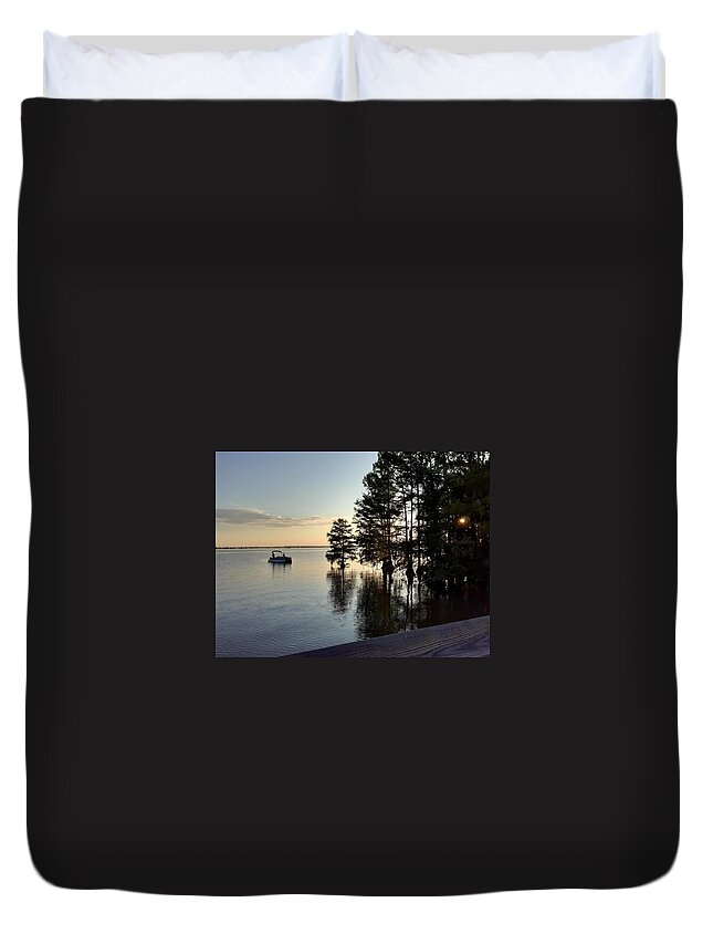 Sunset Duvet Cover featuring the photograph Santee Sunrise by Victor Thomason