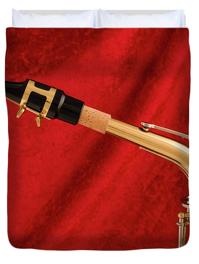  Duvet Cover featuring the photograph Saxophone 2412.114 by M K Miller