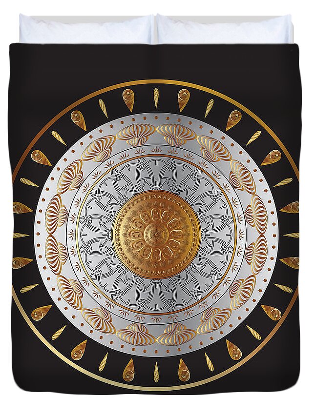 Mandala Duvet Cover featuring the digital art Sayer's World Circumplexical No 3530 by Alan Bennington