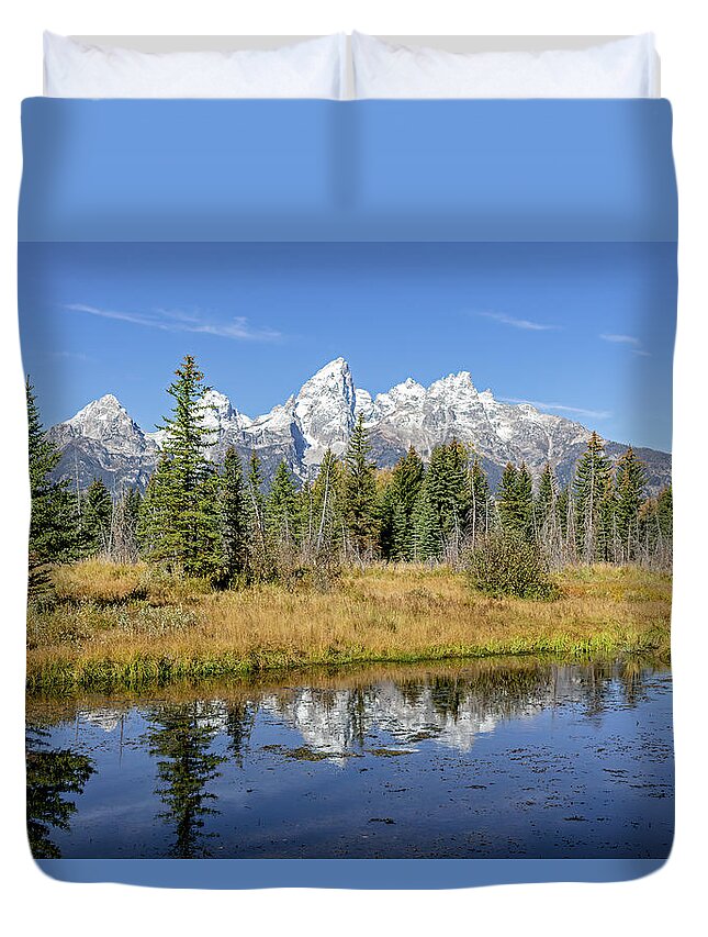 Fall Duvet Cover featuring the photograph Schwabacher Landing by Jack Bell