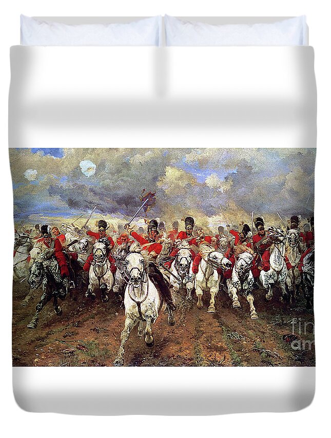 Scotland Forever Duvet Cover featuring the painting Scotland Forever during the Napoleonic Wars by Doc Braham