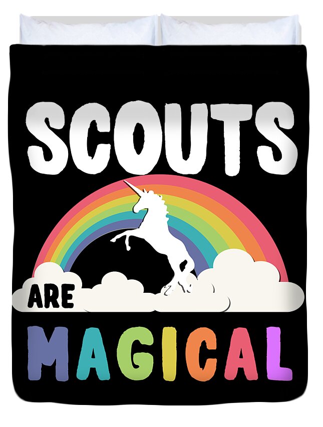 Funny Duvet Cover featuring the digital art Scouts Are Magical by Flippin Sweet Gear
