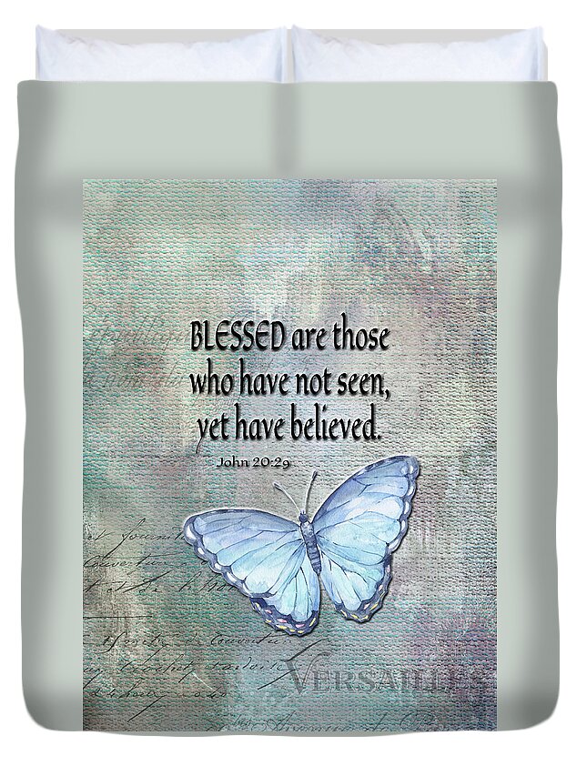 Scripture Duvet Cover featuring the digital art Scripture From The Book Of John by HH Photography of Florida