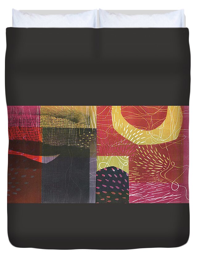 Abstract Art Duvet Cover featuring the painting Scrolling #1 by Jane Davies