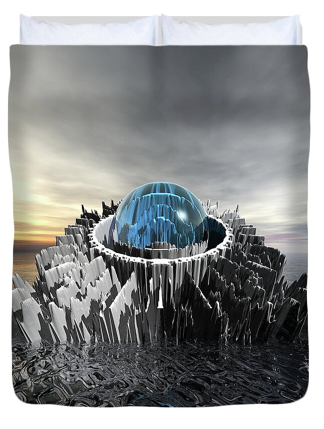 Anomaly Duvet Cover featuring the digital art Sea Anomaly by Phil Perkins