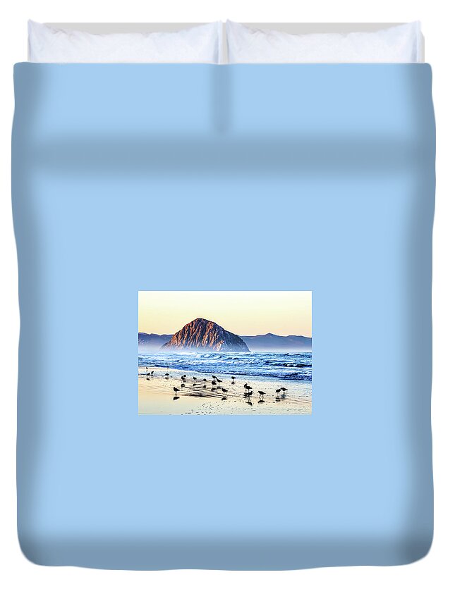 Morro Bay Duvet Cover featuring the photograph Gathered by Brett Harvey