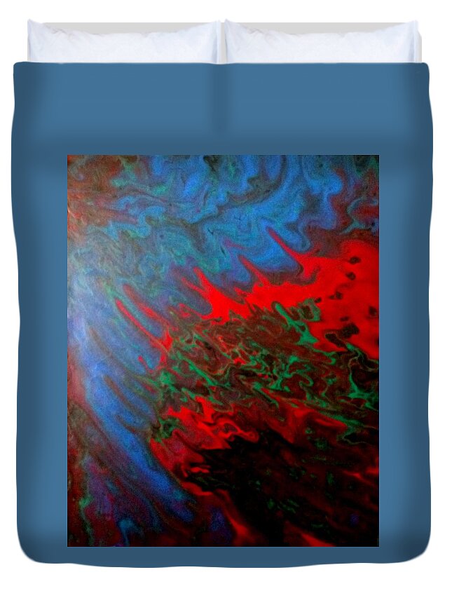 Horns Duvet Cover featuring the painting Sea Horns by Anna Adams