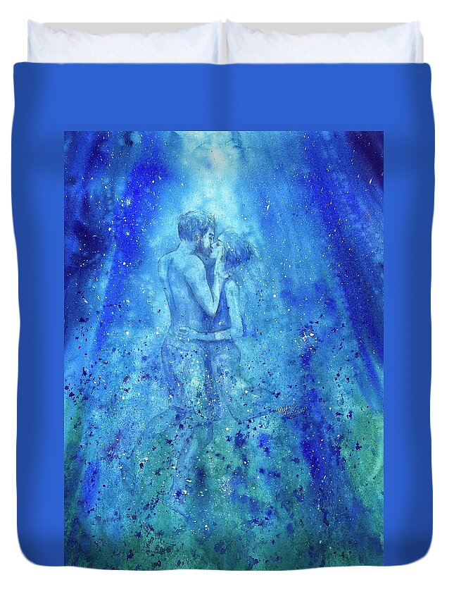 Under The Sea Duvet Cover featuring the painting Sea of Eternal Love by Michal Madison