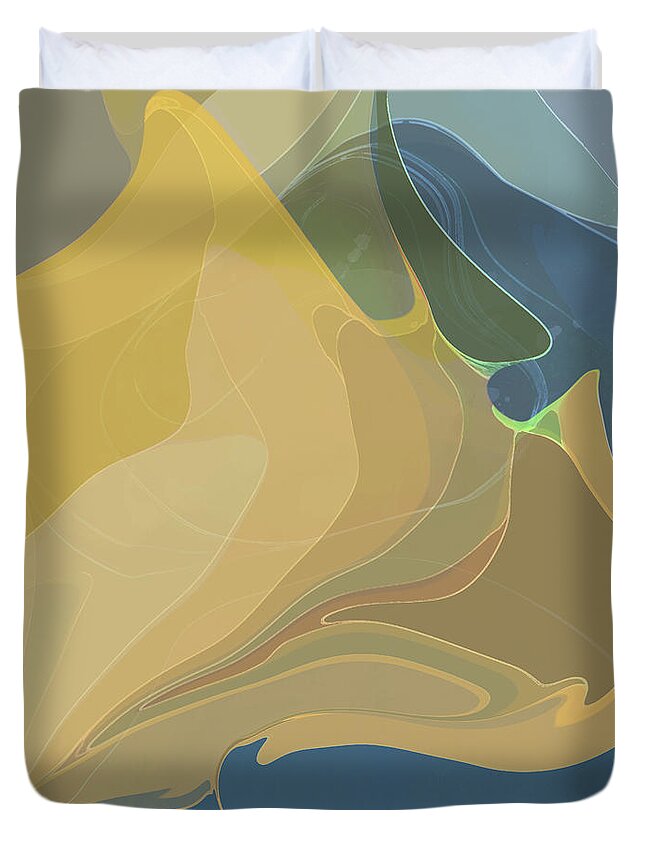 Abstract Duvet Cover featuring the digital art Sea Songs by Gina Harrison