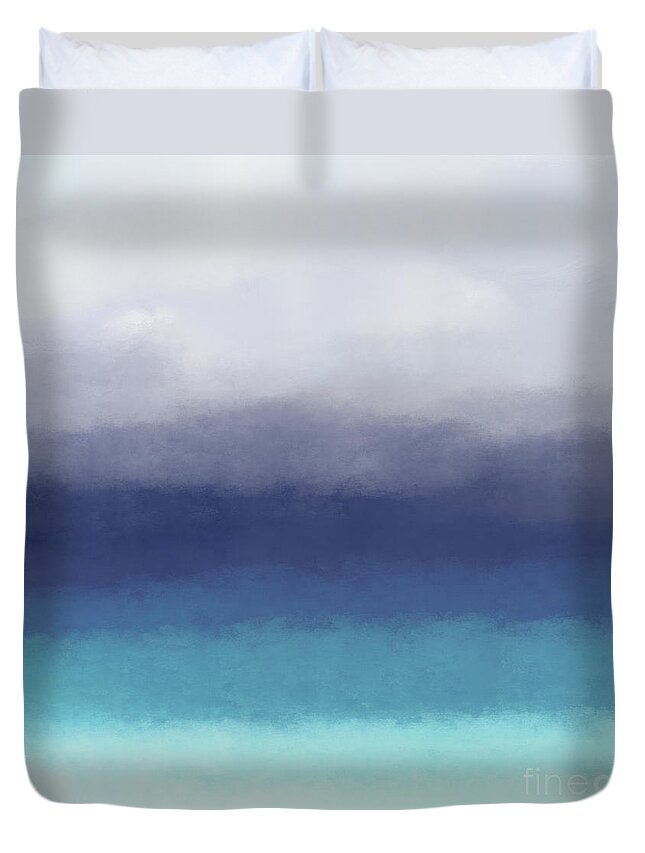 Ocean Duvet Cover featuring the digital art Sea View 280 by Lucie Dumas
