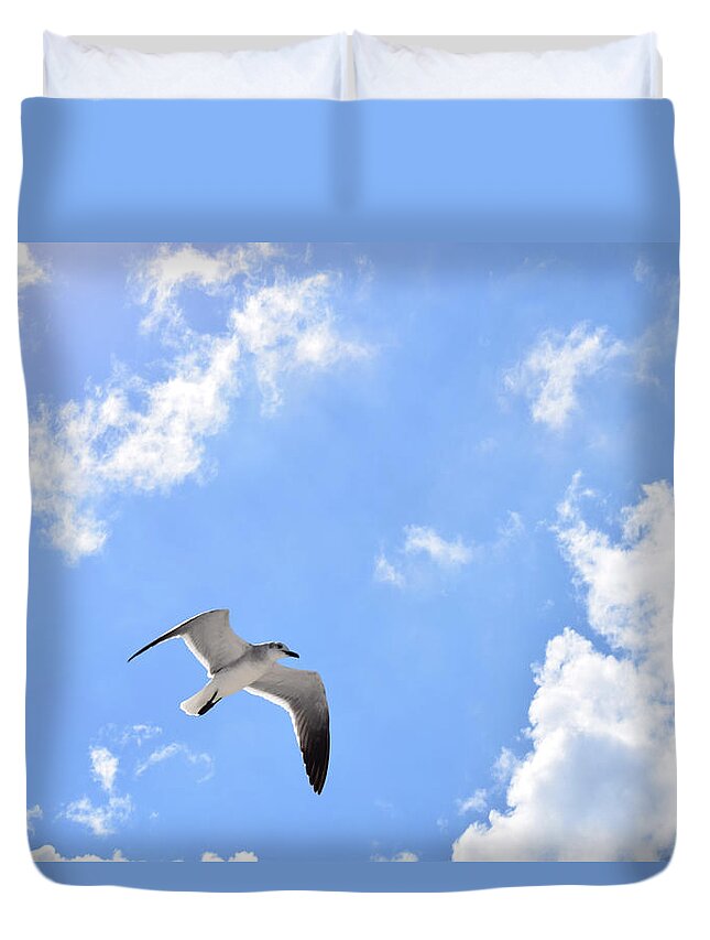 Bird Duvet Cover featuring the photograph Seagull bird Photo 145 by Lucie Dumas