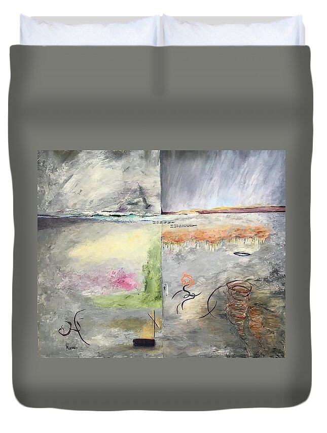 Seasons Duvet Cover featuring the painting Seasons by Deborah Naves