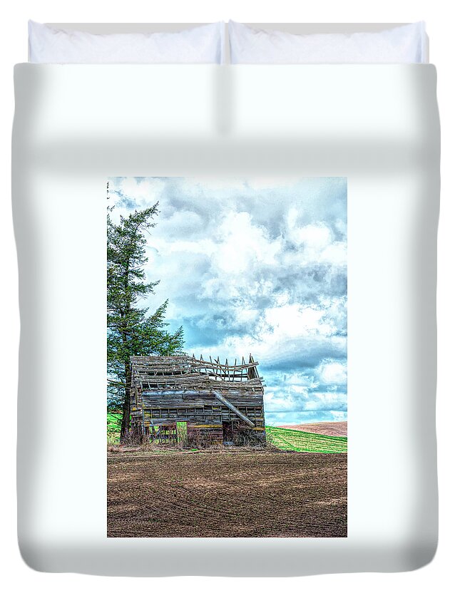 Barn Duvet Cover featuring the photograph See Through Old Barn by Pamela Dunn-Parrish