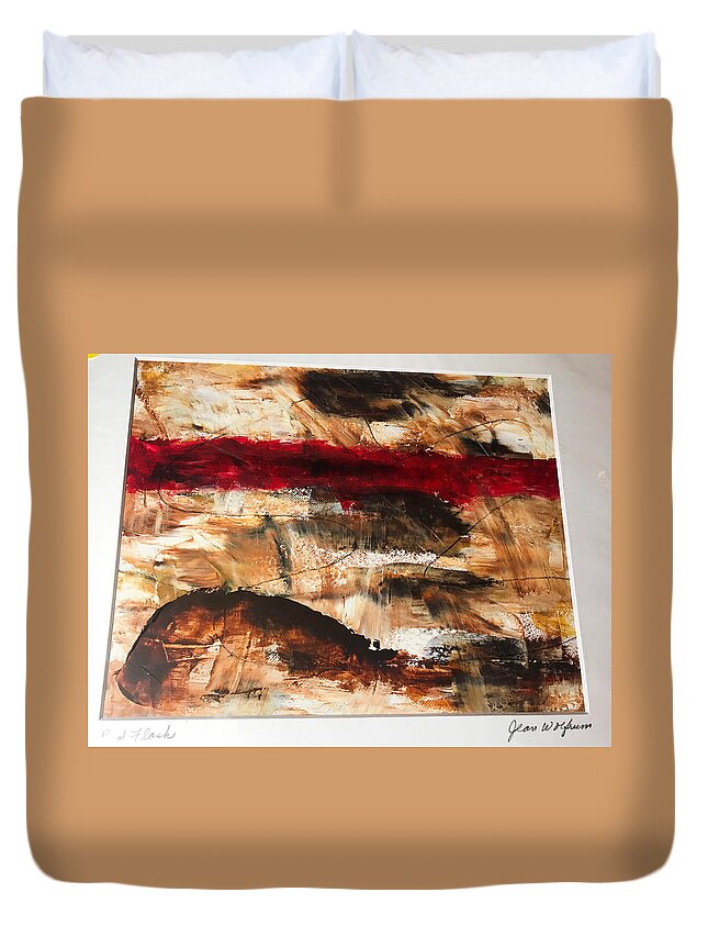 Abstract Duvet Cover featuring the photograph Seeing Red by Jean Wolfrum