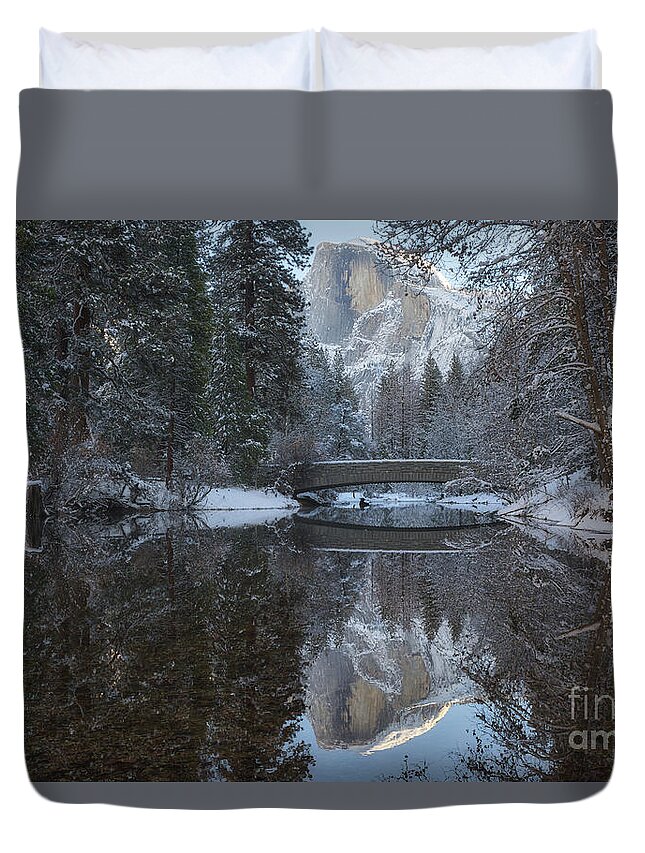 Yosemite Duvet Cover featuring the photograph Sentinel Bridge and Halfdome 2 by Anthony Michael Bonafede
