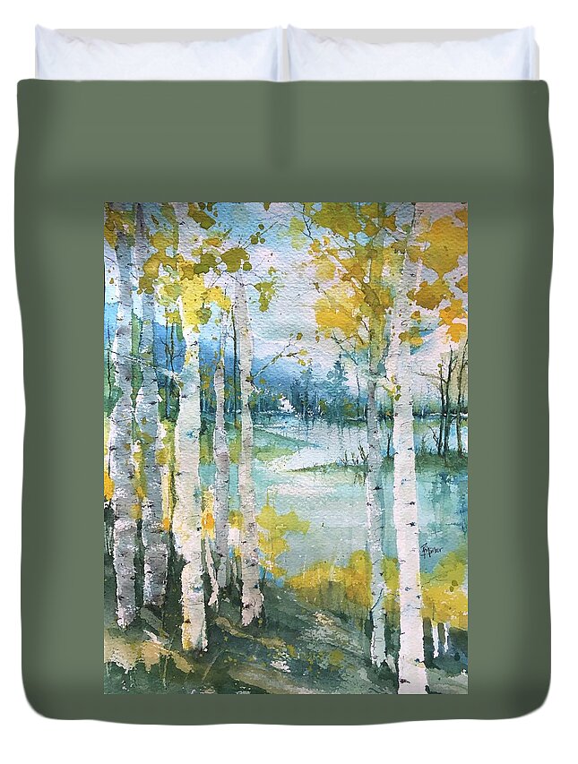 September Duvet Cover featuring the painting September Joy by Robin Miller-Bookhout