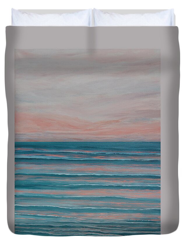 Ocean Duvet Cover featuring the painting Serene by Linda Bailey