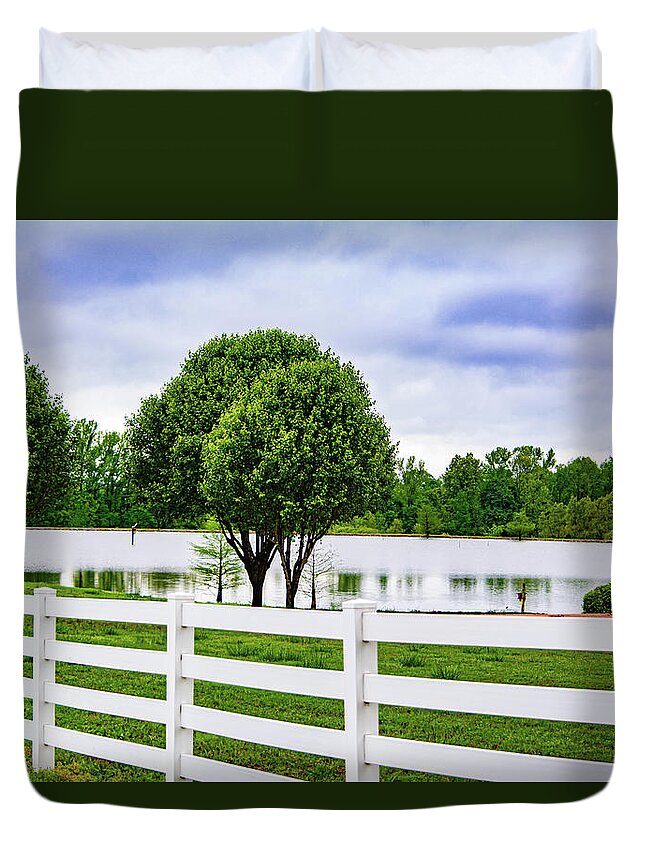 Country Duvet Cover featuring the photograph Serenity by Linda Segerson