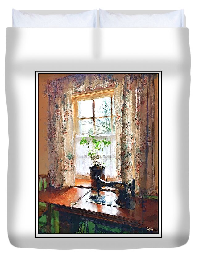 Ireland Duvet Cover featuring the photograph Sewing By The Window by Peggy Dietz