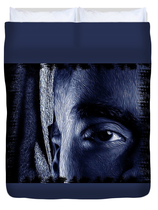 Shades Collection 2 Duvet Cover featuring the digital art Shades of Black 3 by Aldane Wynter