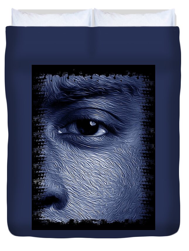Shades Collection 2 Duvet Cover featuring the digital art Shades of Black 6 by Aldane Wynter