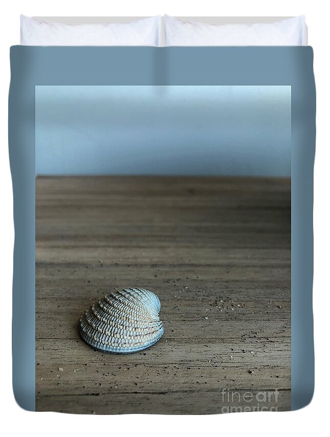 Seashells Duvet Cover featuring the photograph Shades of Blue by Diana Rajala